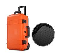 Boîte à Outils Boîte à outils durs avec roues et poignée grande valise avec doublure de division de mousse for instruments d'équipement de précision multicolore Caisse à outils complète(Orange,A)