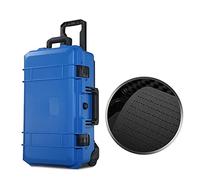 Boîte à Outils Boîte à outils durs avec roues et poignée grande valise avec doublure de division de mousse for instruments d'équipement de précision multicolore Caisse à outils complète(Blauw,A)