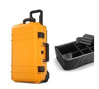 Boîte à Outils Boîte à outils durs avec roues et poignée grande valise avec doublure de division de mousse for instruments d'équipement de précision multicolore Caisse à outils complète(Geel,B)