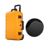 Boîte à Outils Boîte à outils durs avec roues et poignée grande valise avec doublure de division de mousse for instruments d'équipement de précision multicolore Caisse à outils complète(Geel,A)