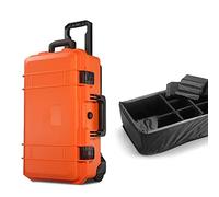Boîte à Outils Boîte à outils durs avec roues et poignée grande valise avec doublure de division de mousse for instruments d'équipement de précision multicolore Caisse à outils complète(Orange,B)