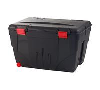 Boite à Outils - Caisse de Rangement avec Couvercle + roulettes Malle Trafic 200 L Rouge/Noir
