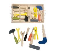 Boîte à outils colorée pour enfants et bébés, ensemble de réparation en bois, boîte à outils pour enfants, jouets éducatifs de dessin animé pour garçons