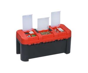 Boîte à outils compact vide avec compartiments dans couvercle