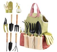 Boîte à Outils d ' Horticulture Tout en 9 Articles Comprenant Un Design de Verrouillage de sécurité et Un étui en Tissu Portable, Ensemble de Jardin Portable