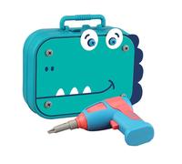 Boîte à outils de forage de puzzle de dinosaure 3D, jeu éducatif de bricolage à brancher, boîte à outils de forage pour enfants