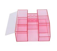 Boîte à Outils de Greffe de Cils Grande capacité - Étui Stockage en Acrylique Transparent Rose pour Organisateur d'Outils et d' Tatouage avec Support Tweezers