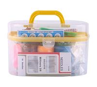 Boîte à outils de kit de couture, 10 pièces/boîte, grande boîte à couture, enfileur, ruban à aiguilles, ciseaux, dé à coudre, outils pour enfants, adultes, voyage, réparation familiale jaune