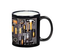 Boîte à outils de mécanicien 325 ml - Tasse à café en céramique - Tasse à outils de mécanicien amusante avec poignée isolante - Kit d'outils de mécanique réaliste - Tasse à thé pour, papa
