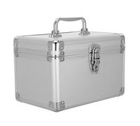 Boîte à Outils en Alliage D'aluminium Argentée, Légère et Rectangulaire | Compartiments Intérieurs, Poignée Ergonomique, Fentes Latérales, pour Mètres et Appareils Sensibles