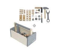 Roba Boîte à outils en bois pour enfant – 22 pièces – naturel, gris et blanc