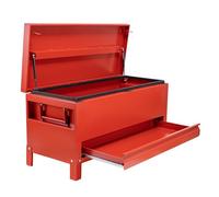 Boîte à outils en métal 122 x 51 x 51 cm pour surface de chargement de camion, organiseur avec tiroir et couvercle, boîte à timon pour camping-car, voiture, etc.