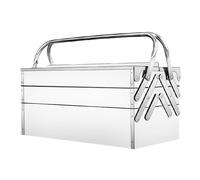 Boîte à outils en métal robuste - Organiseur de rangement portable avec plateaux cantilever, résistant à la rouille et aux rayures pour le rangement et l'organisation des outils