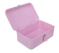 Boîte à Outils en Métal Rose, Coffret Portable en Acier Laminé à Froid | Rangement Garage et Réserve, Robuste, Peu Déformable, Facile à Transporter