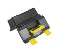 Boîte à outils en plastique à deux couches de 25,4 cm pour un rangement durable des outils, design de loquet sécurisé avec poignée renforcée et charnières métalliques, noir (couche intérieure)