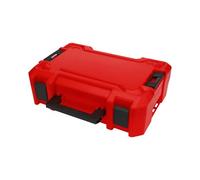 Boîte à outils en plastique avec boucle de verrouillage, grande capacité, rouge