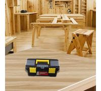 Boîte à outils en plastique de 25,4 cm à deux couches avec charnières métalliques et quatre loquets de verrouillage pour un rangement compact et sûr des outils (sans couche intérieure)