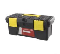 Boîte à outils en plastique de 25,4 cm - Construction robuste - Économie d'espace - Pour ranger les accessoires d'outils électriques - Outils à main pour mini pièces - Organiseur compact noir