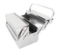 Boîte à Outils en Porte-à-faux, Boîte à Outils en Métal Portable avec Rangement pour Organisateur Pliable à 3 Niveaux, Cadre en Métal Robuste avec Loquets en Porte-à-faux (460)