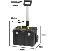 Coffre mobile STANLEY Grand volume avec manche télescopique - FMST1-75753