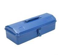 Boîte à outils fonctionnelle en métal avec poignée à roulettes, idéale pour transporter des outils en toute sécurité et facilement (36 x 15 x 10 cm)