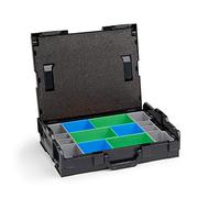 Boîte à outils L-BOXX 102 noire avec insert CD3 et fermetures anthracite - Système de rangement empilable compatible avec Bosch Sortimo