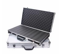 Boîte à outils mallette d'équipement en aluminium boîte à outils portable pour mécanicien valise de grande capacité étui rigide 58x32x8.5cm boîte à outils rectangulaire Argent