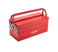 VEVOR Boîte à Outils Couvercle Rabattable 3 Niveaux 4 Plateaux Poignée 457,2 mm