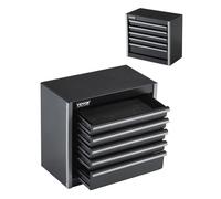 Boîte à Outils Métal-VEVOR-520 mm-218 mm-Caisse à Outils Acier Portable avec 5 Tiroirs, Petit Coffre Outillage-Noir