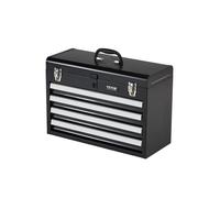 VEVOR Boîte Caisse Coffre Organisateur Outils en Métal 520 mm 4 Tiroirs Noir