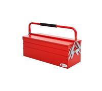 Boite à outils métallique - coffret à outils - caisse à outils 3 niveaux 5 plateaux rétractables - tôle acier rouge