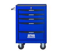 Boîte à Outils Mobile avec 5 Tiroirs, Rangement en Acier, Tiroirs à Roulements à Billes, Organisateur de Garage et Atelier, Boîte à Outils 20", Noir et Bleu, 52.4x33.0x65.6 cm