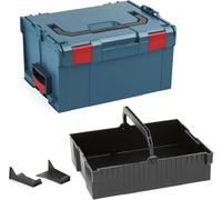 Boîte à outils modulable L-BOXX 238 taille 3 bleue sans logo avec insert suspendu noir | Coffret à outils empilable et extensible pour rangement professionnel