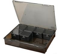 Boîte à outils modulaire empilable en plastique noir avec couvercle multi-compartiments pour trier vis, boulons, écrous, petits articles d'atelier (C)