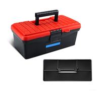 Boîte à outils multifonction double couche avec boîte de pièces séparées pour une organisation facile et un accès rapide aux outils adaptée pour les projets d'entretien et de réparation (E)