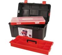 Boîte à outils plastique - noir et rouge - 48 cm