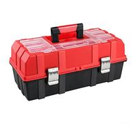 Boîte à outils pliable à trois étages avec double boucle de verrouillage et bac supérieur transparent pour une gestion simplifiée des stocks dans les ateliers