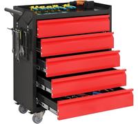 Boîte à outils portable avec roulettes et doublures de tiroir pour un rangement et un transport faciles dans le garage, l'atelier, l'entrepôt