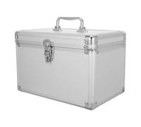 Boîte à Outils Portable en Alliage D'aluminium Argentée, Rectangulaire | Poignée et Boucle, Compartiments Intérieurs, Fentes Latérales, Finition Anodisée Lisse