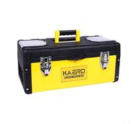 Boîte à outils portable verrouillable de 48,3 cm avec plateau de rangement amovible, grande capacité pour outils à main électriques, construction en acier inoxydable ABS, 450 x 245 x 200 mm