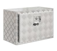 Boîte à outils pour camion - HOMCOM - 76 L - serrure et clés, couvercle rabattable - aluminium - 60,9 x 35,5 x 40,6 cm - argent