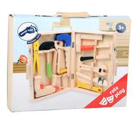 Small Foot 2079 boîte à outils "Lino" en bois, avec 12 outils de jeu du marteau au foret, à partir de 3 ans