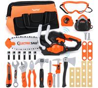Boîte à outils pour enfants, outils, tronçonneuse, jouets pour enfants, cadeaux pour garçons et filles à partir de 3 ans, jouets pour enfants (35 pièces) [Développe des compétences pratiques] Jouer av