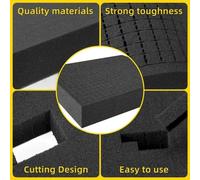 Boîte à outils préformée, insertion en mousse, sélection prédécoupée pour étui de vol dur, éponge de sélection et de défilement pour étui Peli, organisateur d'outils L 35cm x W 25cm