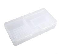 Boîte à outils rectangulaire transparente avec serrure sécurisée pour ranger vis, pièces électroniques, cosmétiques, papeterie, boîte de rangement en plastique transparent (18,5 x 9,5 x 3,7 cm)