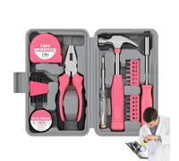 Boîte à Outils Rose pour la Maison | Trousse à Outils de Petite Taille | Ensemble d'Outils Tout Usage avec Boîte de Rangement pour Réparations, Maison, Brico et Travaux Domestiques