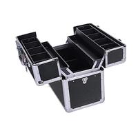 Boîte à Outils Solide Boîtes à Outils Organisateur de boîte à Outils en Alliage d'aluminium à 3 Couches Ensemble d'outils Pliant avec 4 Plateaux de Levage Mallette de Rangement Kit