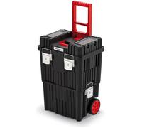 Boîte à outils sur roues - Kistenberg - Plastique renforcé - 45 x 36 x 64 cm - Noir/Rouge