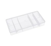 Boîte à outils transparente avec 5 sections et couvercle de protection pour accessoires de beauté