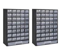 vidaXL 2X Boîte à Outils de Rangement 41 Tiroirs Plastique Étagère Armoire
